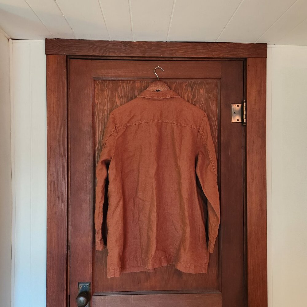 J Jill Brown Linen Duster Overcoat - Picture 5 of 7